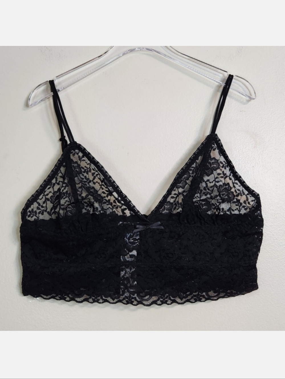 🔥 La Senza Black Lace Bralette, Size Large ~ NWT